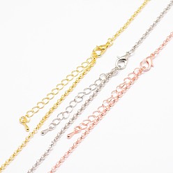 Mixed Color Iron Cable Chain Necklace Making, with Lobster Claw Clasps, Mixed Color, 27.95 inch~31.49 inch, 2.5mm