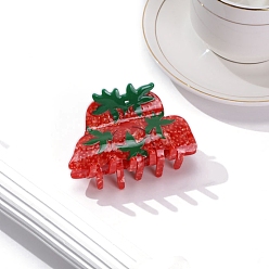 Клубника Заколки для волос в форме когтей из ацетата целлюлозы, аксессуары для волос для женщин и девочек, клубника, 85x60x50 мм