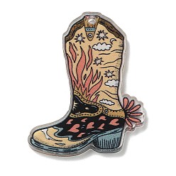 Shoes Подвески из акрила с принтом в ковбойском стиле wsetern, обуви, 40x30x3 мм, отверстие : 2 мм