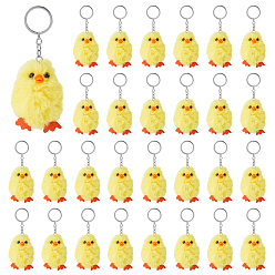 Желтый 30шт. плюшевые брелоки из сплава, с разъемными застежками, утка, платина, желтые, 130 мм