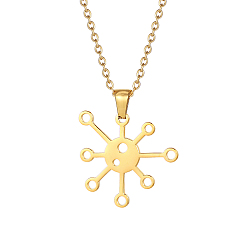 Plaqué 18K Or Véritable 304 pendentifs en acier inoxydable, fleur, réel 18 k plaqué or, pas de taille