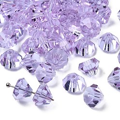 Лиловый К 9 стекло, имитация Австрийские кристаллические шарики, класс AAA, граненые, алмаз, сирень, 9.5~10x7~8 мм, отверстие : 0.9~1 мм