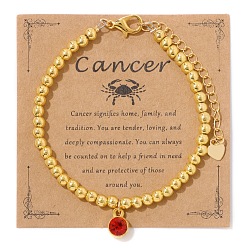 Рак Синтетический немагнитных гематит браслеты, браслеты созвездия со стразами для мужчин и женщин, рак, 7-1/8 дюйм (18 см)