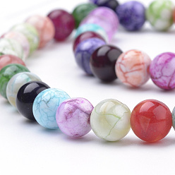 Mixed Color Natural Weathered Agate Beads Strands, Dyed, Round, Mixed Color, 10mm, Hole: 1mm, about 40pcs/strand, 15.7 inch(39.8cm)
