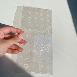 Heart Waterproof PVC Plastic Sticker Labels, Self-adhesion, for Water Bottles, Laptop, Luggage, Cup, Computer, Mobile Phone, Skateboard, Guitar Stickers, Heart Pattern, 210x100mm, 5 sheets/set