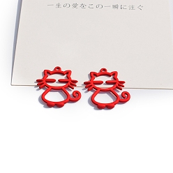 Красный Акриловые подвески краскораспылительные, подвески в форме кошки, красные, 28x25 мм, 10 шт / комплект