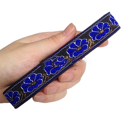 Синий 6.8m жаккардовая лента с цветочным рисунком в этническом стиле из полиэстера, синие, 3/4 дюйм (20 мм), около 7.44 ярдов (6.8 м) / рулон