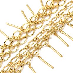 Настоящее золото 18K 3-рядные латунные текстурированные овальные звенья цепи, с подвесками-барабанами и катушкой, долговечный, пайки, без свинца и без кадмия, реальный 18 k позолоченный, 30 мм