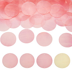 Ярко-Розовый 150шт. радужных переливающихся звеньев из ПВХ с пайетками, плоско-круглые, ярко-розовый, 52x0.2 мм, отверстие : 1.8 мм