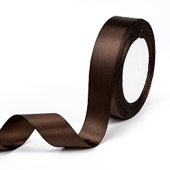 Coconut Brown Single Face Satin Ribbon, Polyester Ribbon, Coconut Brown, 1 inch(25mm) wide, 25yards/roll(22.86m/roll), 5rolls/group, 125yards/group(114.3m/group)