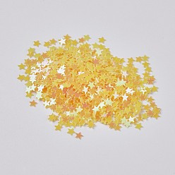 Золотистый Украшение аксессуаров пластиковая пайетка / блестки бисер, нет отверстий / неосвещенных бусинок, звезда, золотые, 3x3x0.3 мм, о 264705 шт / фунт