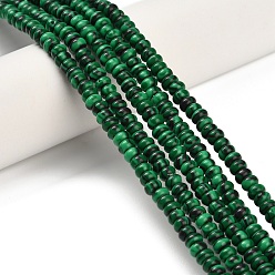 Малахит Синтетического малахита бисер нитей, рондель, 4x2 мм, отверстие : 0.9 мм, около 160~162 шт / нитка, 14.96~15.16 дюйм (38~38.5 см)