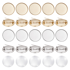 (52) Непрозрачная лаванда Набор для самостоятельного изготовления броши-купола, включая плоские круглые 304 закрепки из нержавеющей стали, Кабошоны из стекла, золотые и нержавеющая сталь цвет, 40 шт / коробка