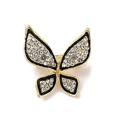 Бабочка Значки на лацкан из цинкового сплава со стразами для рюкзака, бабочка, 22.5x21 мм
