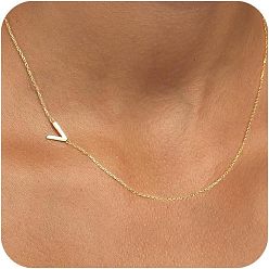 Letter V Латунные начальные звенья цепи ожерелья для женщин, Буква V, 15.75 дюйм (40 см)