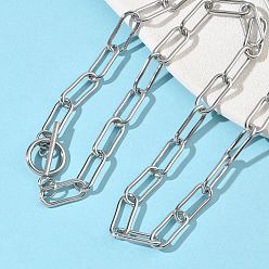 Нержавеющая Сталь Цвет 304 колье из скрепок из нержавеющей стали, цвет нержавеющей стали, 20.24 дюйм (51.4 см)