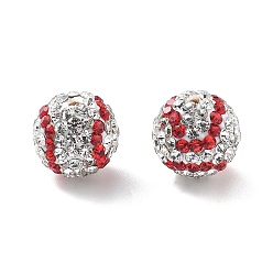 Кристалл Бусины со стразами, полимерная глина , Двухцветный цвет, pave disco бусины, круглые, бейсбол, кристалл, 12 мм, отверстие : 1.4 мм