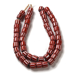 (123L) Белый крем непрозрачный блеск Непальские бусины лэмпворк ручной работы, шевронные бусины, колонка, огнеупорный кирпич, 10~13x11~13 мм, отверстие : 2 мм, около 54~56 шт / нитка, 13.39~14.17'' (34~36 см)