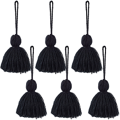 Черный 6шт. акриловые волокна, подвески-кисточки, декоративные элементы, чёрные, 150 мм