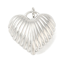 Платина Стойки обшивки латунные подвески, долговечный, без свинца и без кадмия, сердце прелести, платина, 25~26x25x11.5~12 мм, отверстие : 4 мм