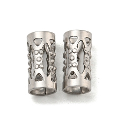 Stainless Steel Color Hollow 304 Stainless Steel Beads, Column, Stainless Steel Color, 8x4mm, Hole: 3mm