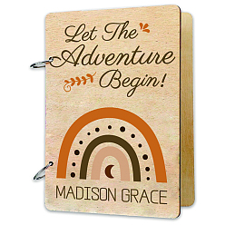 Радуга 1 набор деревянных 2-кольцо папка-регистратор открытки фотоальбома обложка, с кольцами на петлях из железа с вкладными листами 2шт., радуга, Обложка фотоальбома: 240x160x25мм, отверстие : 5 мм, 2 шт / комплект