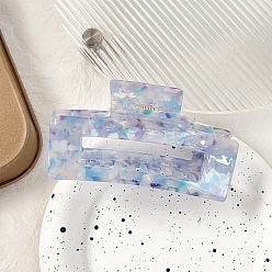 Светло-Голубой Заколки для волос с когтями из ацетата целлюлозы (смола), прямоугольные, Небесно-голубой, 98x47 мм