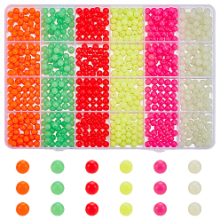 (52) Непрозрачная лаванда 720 шт 6 цвета пластиковые бусины, круглые, разноцветные, 5.5 мм, отверстие : 1.6 мм, 120 шт / цвет