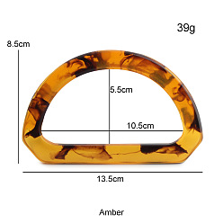 Седло Коричневый D-образная ручка из полимера, для сумки аксессуары для сумочек, седло коричневый, 85x135 мм