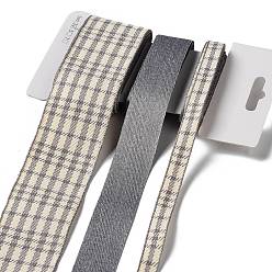 Серый 9 ярдов 3 стилей полиэфирной ленты с принтом в клетку тартан, для поделок своими руками, бантики для волос и украшение подарка, серые, 3/8~1-5/8 дюйм(10~40мм) около 3 ярдов/стиль