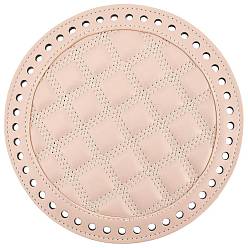 Khaki PU Leather Bag Bottom, for Handbag DIY Craft Shoulder Bags Accessories, Khaki, 181x7.5mm, Hole: 6mm