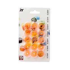 Оранжевый Прозрачные пластиковые пустые катушки для проволоки, нить шпульки, оранжевые, 20x11 мм, 15 шт / комплект