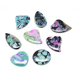 Mixed Color Natural Agate Stone Pendants, Mixed Shape, Mixed Color, 41~56x38~47x6.5~7.5mm, Hole: 2mm
