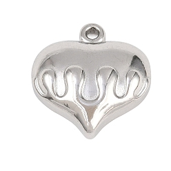 Нержавеющая Сталь Цвет 304 подвески из нержавеющей стали, шарма сердца, анти-тускнение, цвет нержавеющей стали, 21x20x9 мм, отверстие : 1.8 мм