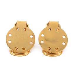 Золотой Ионное покрытие (ip) 304 клипсы из нержавеющей стали, плоско-круглые, золотые, 20x15x9 мм, отверстие : 2.5 мм