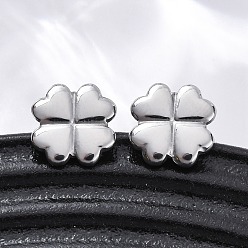 Нержавеющая Сталь Цвет 304 из нержавеющей стали серьги, клевер, цвет нержавеющей стали, 10.5x10.5 мм