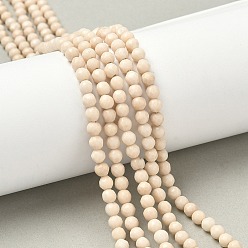 Ископаемое Природных ископаемых нитей бисера, граненые, круглые, 4 мм, отверстие : 1 мм, около 85~90 шт / нитка, 14.5 дюйм