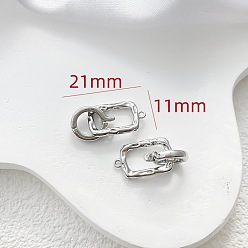 Платина Латунь раз по сравнению с застежками, для изготовления ювелирных изделий, платина, 21x11 мм
