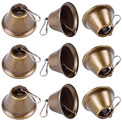 Античная Бронзовый & Платиновый Подвесные украшения из латунного колокольчика, для украшения вечеринки, античная бронза и платина, 59.5 мм