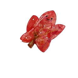 Лист Заколки для волос с когтями из ацетата целлюлозы (смола), заколка для волос для женщин и девочек, Новогодняя тема, лист, 79x50x50 мм