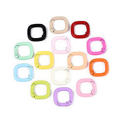 (52) Непрозрачная лаванда Окрашенные распылением пружинные кольца из сплава, квадратный, без кадмия и без свинца, разноцветные, 21.5~22x21.5x4 мм