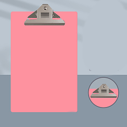 Salmon Plastic A5 Clipboards, with Metal Clips, for Office, Hospital, Rectangle, Salmon, 235x155mm