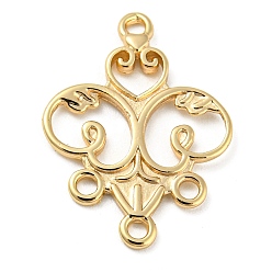 Light Gold Латунные люстры ссылки компонент, цветок разъем, золотой свет, 21x16x1.5 мм, отверстие : 1.4 мм