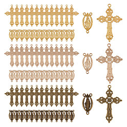 (52) Непрозрачная лаванда 84 шт. 6 стили сплава люстры, звенья и подвески, фурнитура, наборы для изготовления украшений из бусин-четок, овал с Девой Марией Гваделупской и крестом, разноцветные, 24.5~55x12.5~37x1~3 мм, отверстие : 1.6 мм, 14 шт / стиль