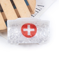 Красный Заколки для волос из пвх, аксессуары для волос для женщин и девочек, красные, 76x42x41 мм