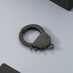 Черный Нержавеющая сталь застежками омаров коготь, кольцо, чёрные, 25x18 мм