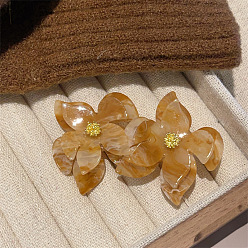 Перу Литые акриловые серьги, цветок, Перу, 50 мм