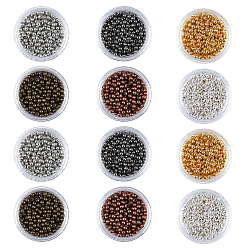Mixed Color Iron Spacer Beads, Round, Mixed Color, 3~3.2mm, Hole: 1.2mm, about 6000pcs/set
