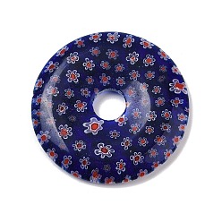 Полуночно-синий Бусины ручной работы подвески тысячецветник, пончик, темно-синий, 39x5 мм, отверстие : 8 мм