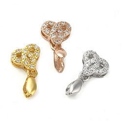 (52) Непрозрачная лаванда Покрытие стойки латунное микропаве прозрачный кубический цирконий зажимные скобы для ледорубов, долговечный, без свинца и без кадмия, треугольные, разноцветные, 17x9.5x4.5 мм, отверстие : 5x2 мм, штифты : 0.7 мм